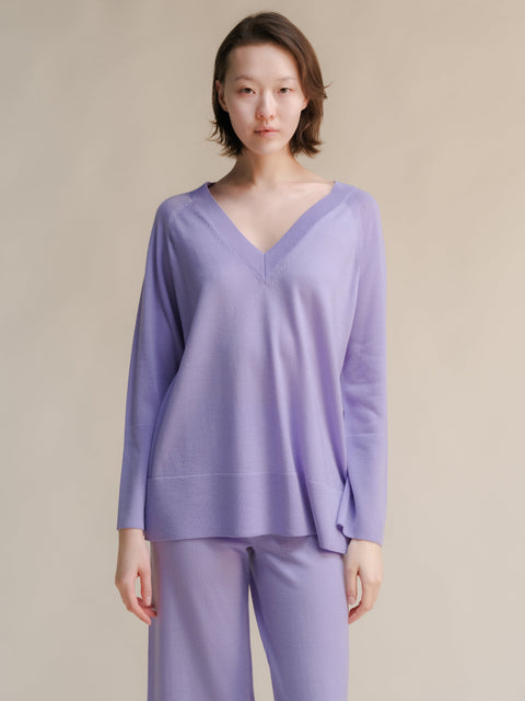 Extra Fine Merino V Neck Maxi Sweater - Lèmme