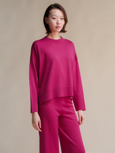 Extra Fine Merino Wool Oversized Crewneck Sweater - Lèmme