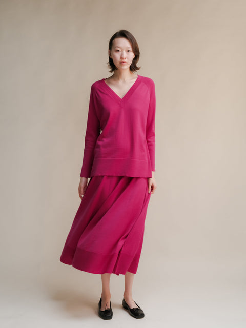 Extra Fine Merino Wool A-Line Skirt (3D-Knit) - Lèmme