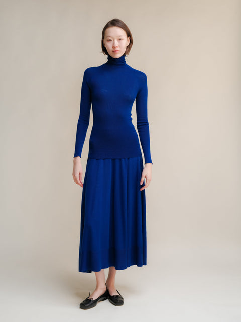 Extra Fine Merino Wool A-Line Skirt (3D-Knit) - Lèmme