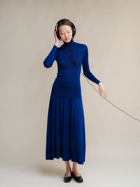 Extra Fine Merino Wool A-Line Skirt (3D-Knit) - Lèmme