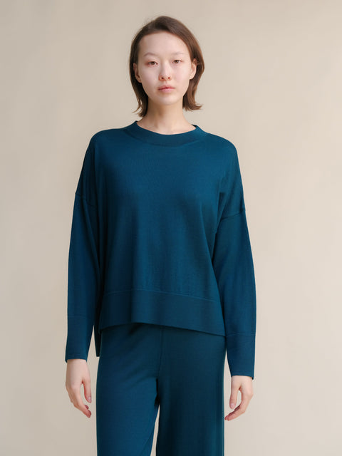 Extra Fine Merino Wool Oversized Crewneck Sweater - Lèmme