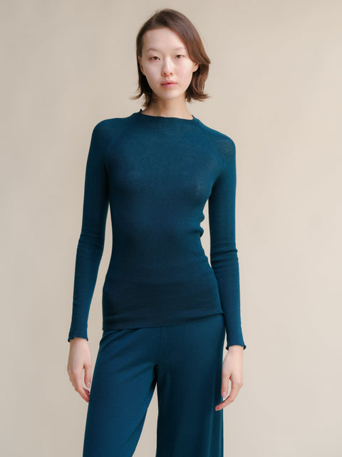 Extra Fine Merino Wool Ribbed 3D-Knit Crewneck Sweater - Lèmme