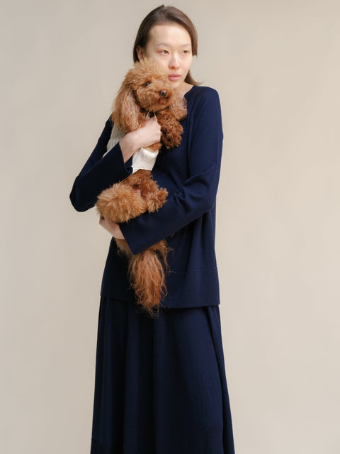 Extra Fine Merino V Neck Maxi Sweater - Lèmme