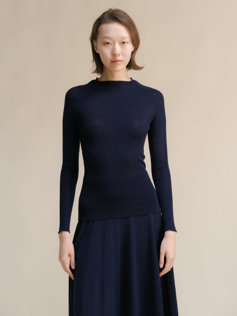 Extra Fine Merino Wool Ribbed 3D-Knit Crewneck Sweater - Lèmme