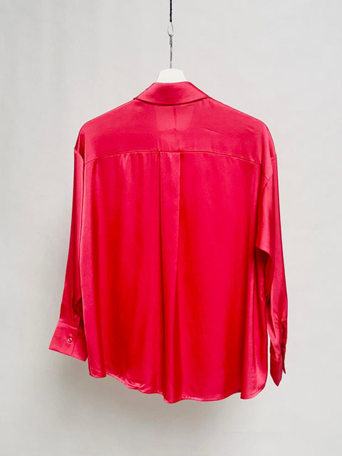 Camicia in raso con vestibilità morbida SixStop