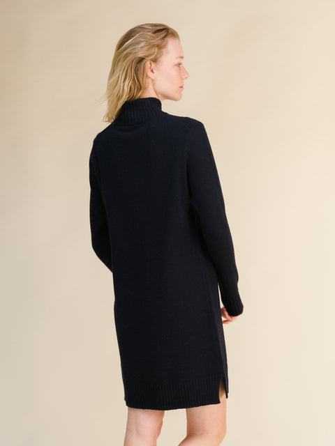 Cashmere Mix High Neck Midi Dress - Lèmme