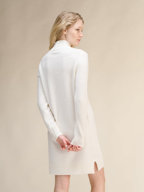 Cashmere Mix High Neck Midi Dress - Lèmme