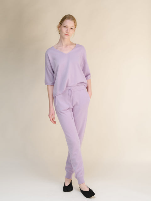Cashmere Mix V-Neck T-Shirt (3D-Knit) - Lèmme