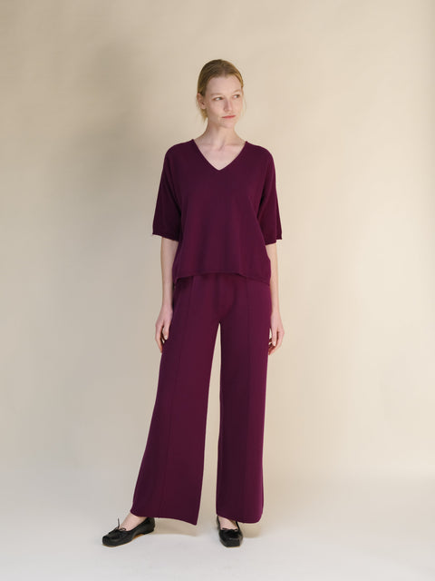 Cashmere Mix V-Neck T-Shirt (3D-Knit) - Lèmme