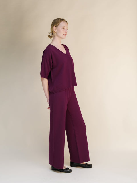 Cashmere Mix V-Neck T-Shirt (3D-Knit) - Lèmme