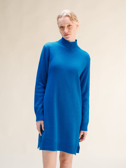 Cashmere Mix High Neck Midi Dress - Lèmme