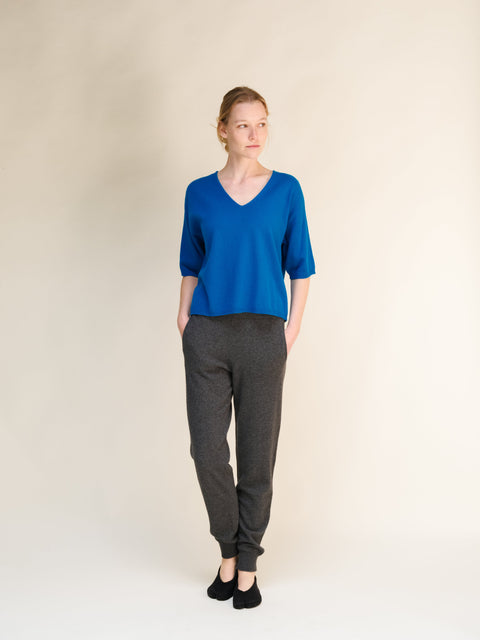Cashmere Mix V-Neck T-Shirt (3D-Knit) - Lèmme