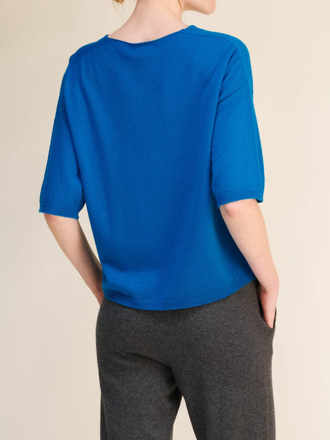 Cashmere Mix V-Neck T-Shirt (3D-Knit) - Lèmme