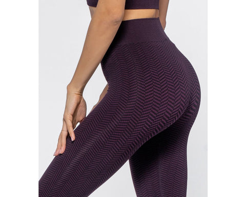 Leggings - Dakota Herringbone Black/Plume Heart and Soul
