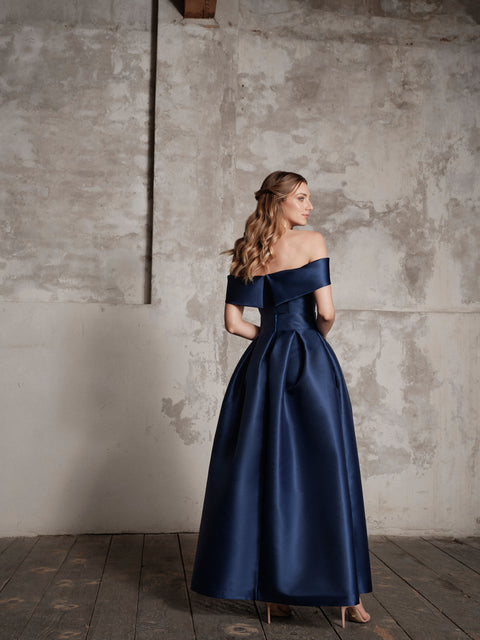 Skirt - Mikado Long Blue Roberta Longo