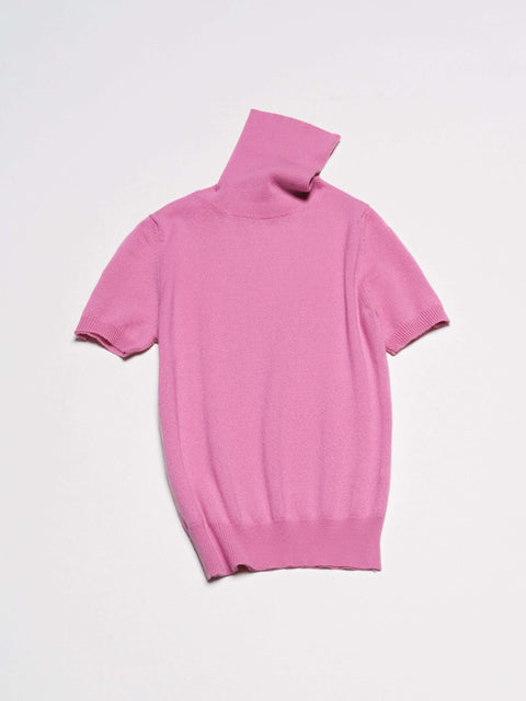 Pure Cashmere Short Sleeve Turtleneck