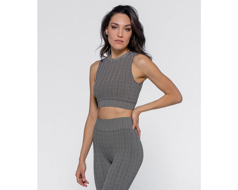 Top - Herringbone Black/White Heart and Soul
