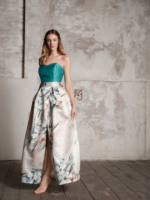 Top - Mikado Decollete Green Roberta Longo