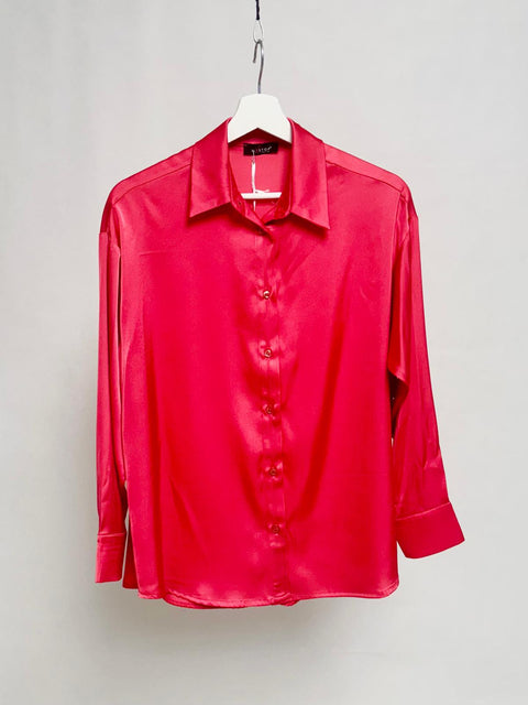 Camicia in raso con vestibilità morbida SixStop