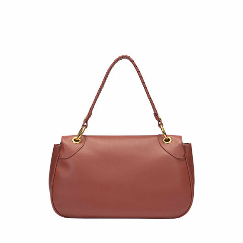 Rounded Leather Shoulder Bag