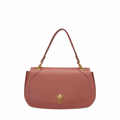 Rounded Leather Shoulder Bag
