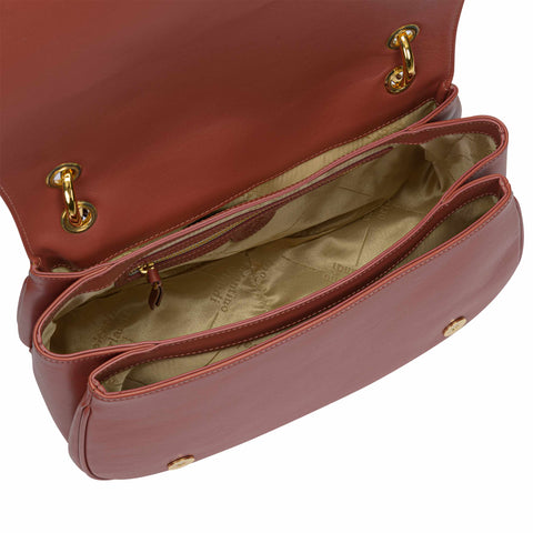 Rounded Leather Shoulder Bag