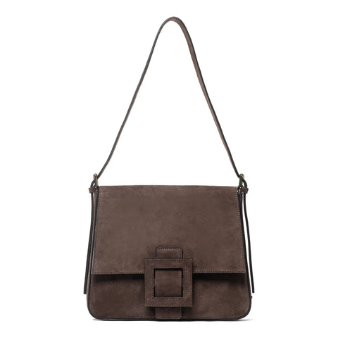 Flap Satchel in Genuine Leather