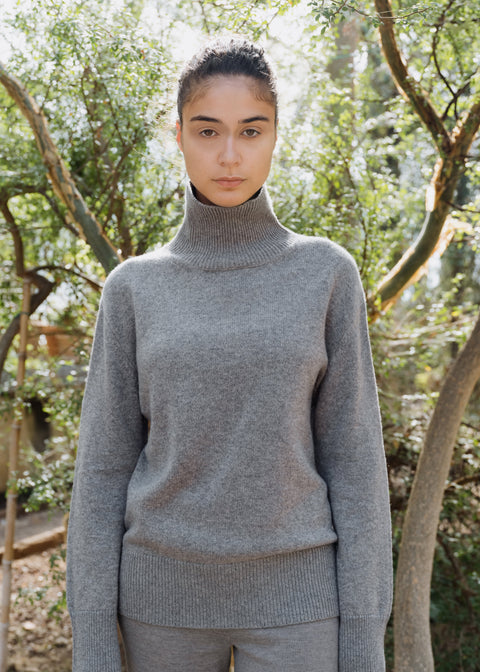 Pure Cashmere Maxi High Neck Sweater - Lèmme