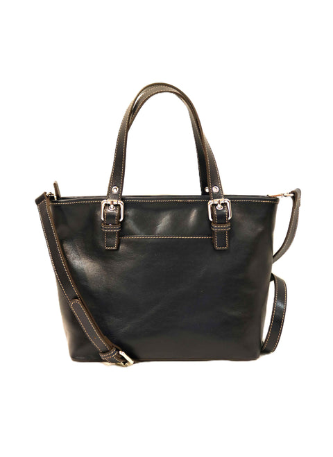 Tuscan Leather Two-Handle Shopper Bag with Zip - Silla M