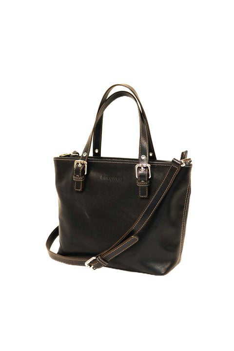 Tuscan Leather Two-Handle Shopper Bag with Zip - Silla M
