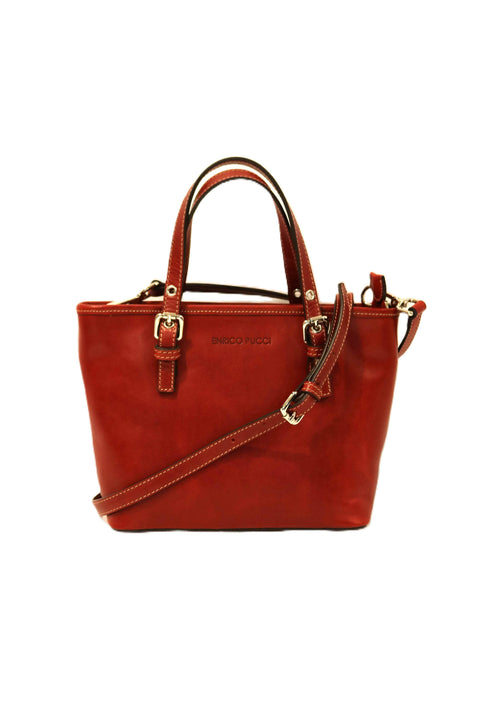 Tuscan Leather Two-Handle Shopper Bag with Zip - Silla P