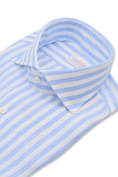 Striped Linen Shirt Blue Cordone 1956