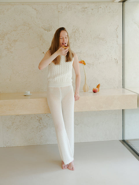 Fine Cotton Crochet Pants - Lèmme
