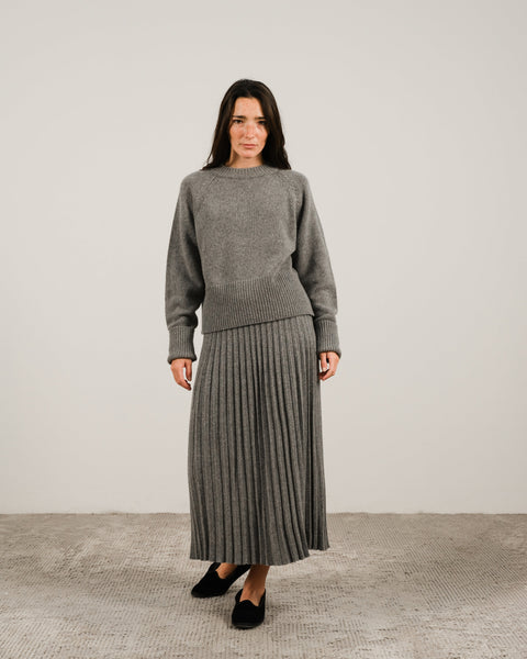 Cashmere Mix Plissè Skirt (3D-Knit) - Lèmme