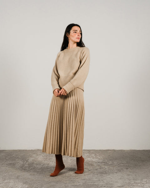 Cashmere Mix Plissè Skirt (3D-Knit) - Lèmme
