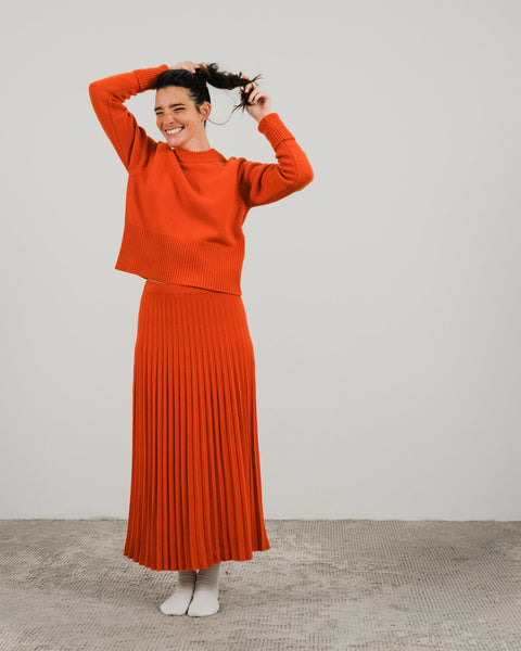 Cashmere Mix Plissè Skirt (3D-Knit) - Lèmme