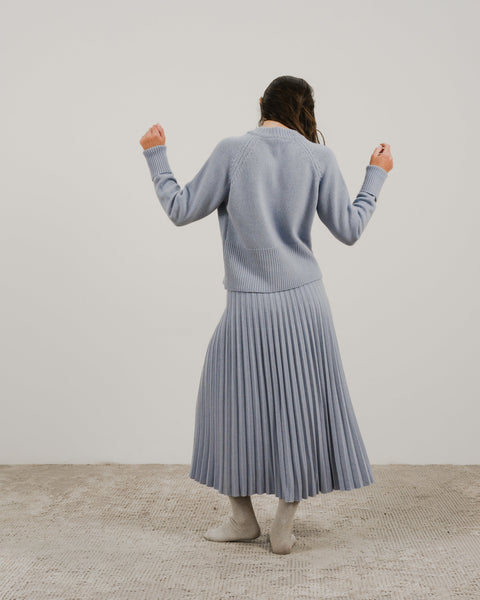 Cashmere Mix Plissè Skirt (3D-Knit) - Lèmme