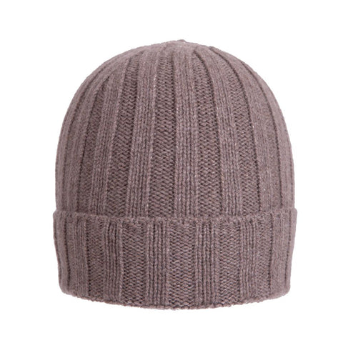 Recycled cashmere ribbed beanie - Due Toscani