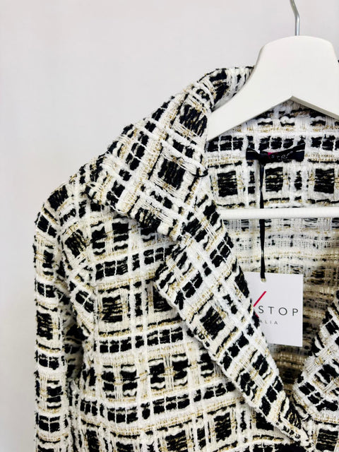 Blazer in tessuto bouclé a quadri SixStop