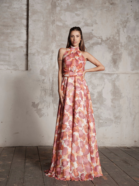 Dress - Georgette American Orange Roberta Longo