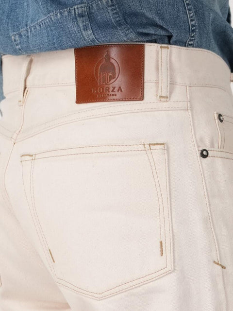 Jeans 5 Pocket Selvedge Ecrù Gorza Heritage