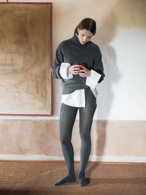 Pure Cashmere Maxi High Neck Sweater - Lèmme