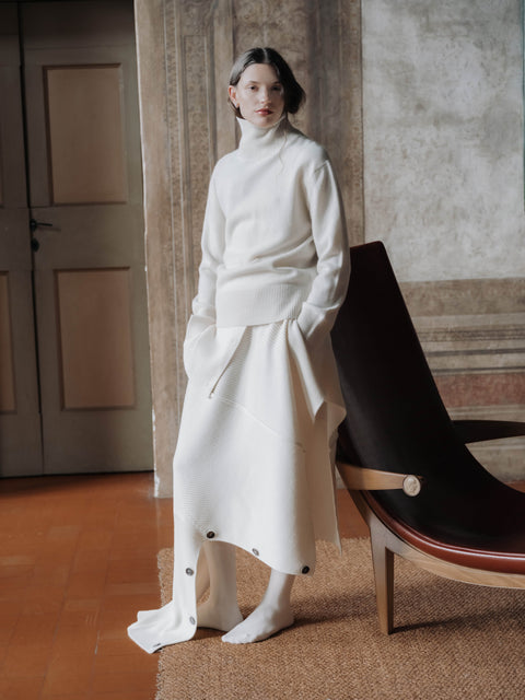 Pure Cashmere Maxi High Neck Sweater - Lèmme