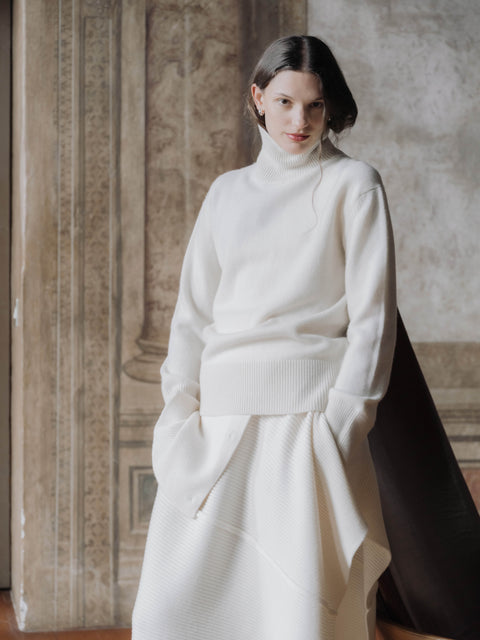 Pure Cashmere Maxi High Neck Sweater - Lèmme