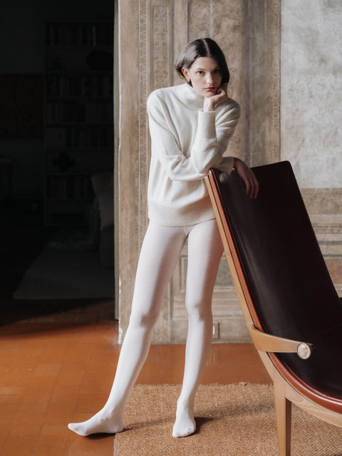 Pure Cashmere Maxi High Neck Sweater - Lèmme