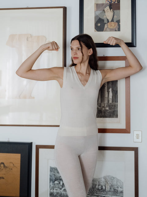 Pure Cashmere V-Neck Tank Top - Lèmme