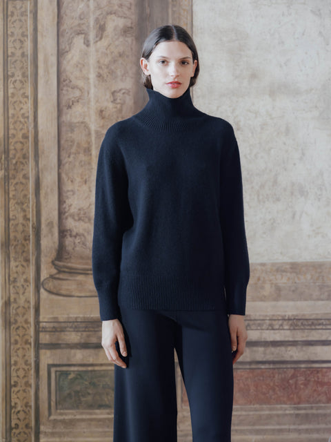 Pure Cashmere Maxi High Neck Sweater - Lèmme