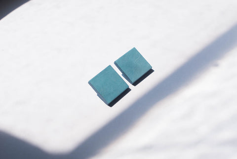 Earrings - Large Leather Tile Lidia Mallia