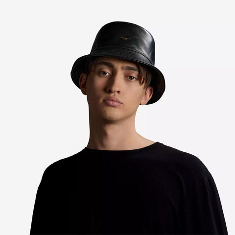 Hat - Leather Buket Black Axis